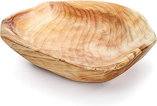 ZENFUN Natural Wood Fruit Bowl 9.8-11.4 Inch, Unique Root Dish Bowl, Fru...