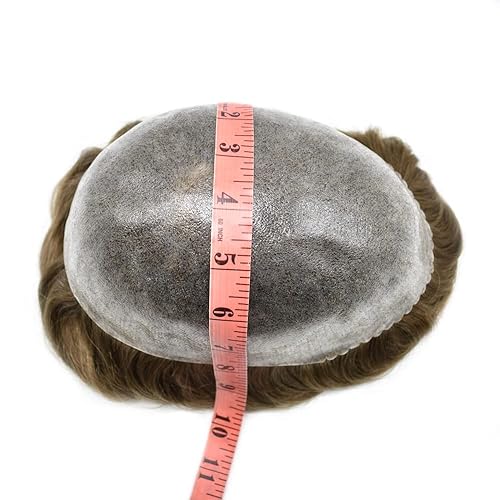 Miniatura 5 de Toupee - Sistema de reemplazo de postizo para hombres, prótesis masculina, unidad de cabello humano suave y fino para hombres, 8 x 10 inyectada de