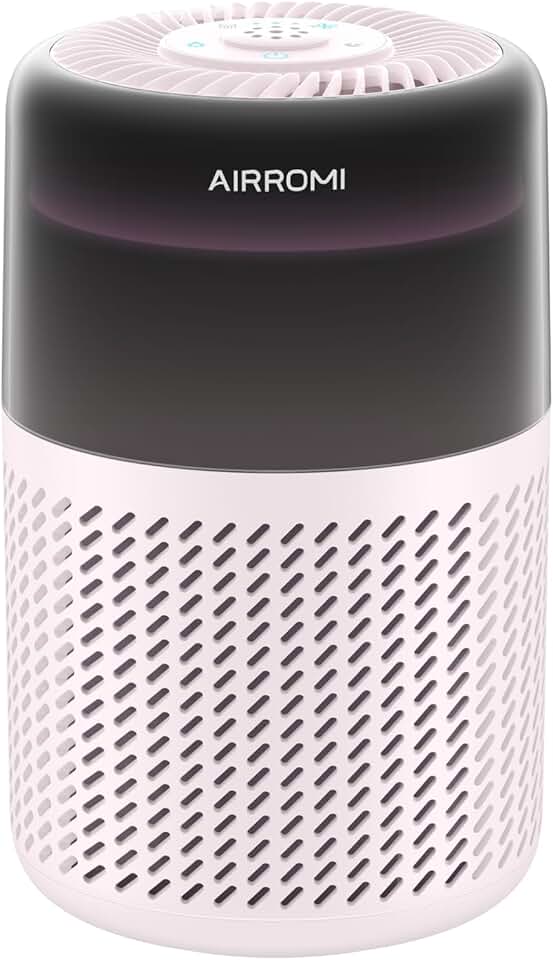 AIRROMI Purificador de ar HEPA para quarto e casa, purificador de ar para animais domésticos, remove odor de animais de estimação, cheiro de areia de gato, poeira, fumaça e alergias, purificador de ar