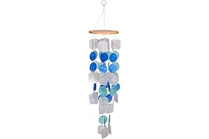 Beachcombers Capiz Seashell Wind Chimes: Coastal Serenity for Your Outdoor Oasis
