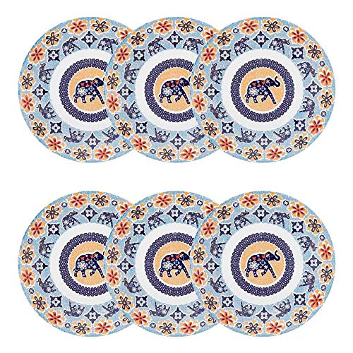 Conjunto com 6 Pratos Fundos 24 cm Shanti Colorido - Oxford