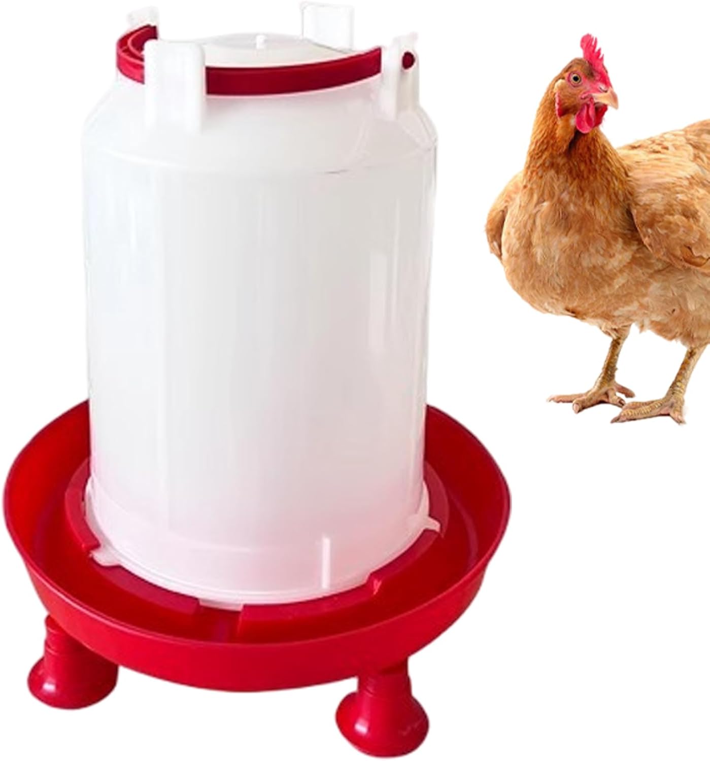 Heated Chicken Waterer, Heated Chicken Waterer 3L Thicken Plastic, Removable Water Heater with Leg Support & Handle, Poultry No Waste for Coop, Poultry