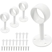 Biaungdo 1-1/4 Inch Curtain Rod Ceiling-Mount Bracket, White, 4Pcs