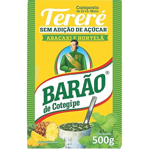 Barão de Cotegipe Yerba Mate - Erva Mate Chimarrão Caliente o Frío - Té helado Tereré Sabores Afrutados (Nativa, Paquete de 1) 2.2 libras