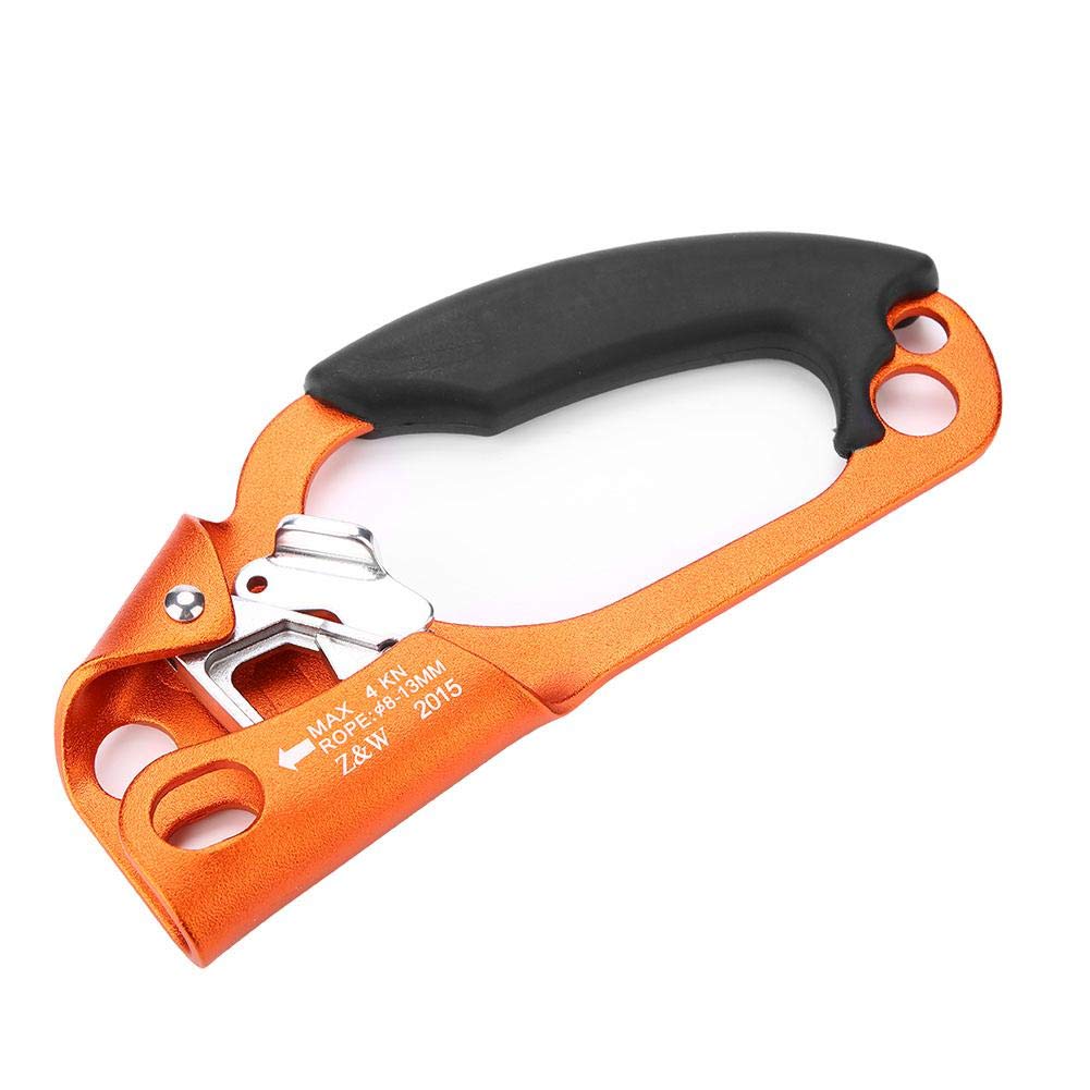 Tbest Handsteigklemme Ascender Seilklemme Klettern Rechte Hand Ascender Kletterhand Klettergriff rechts für 8mm-13mm Seil rechtshändige Kletterausrüstung-grün/orange/grau