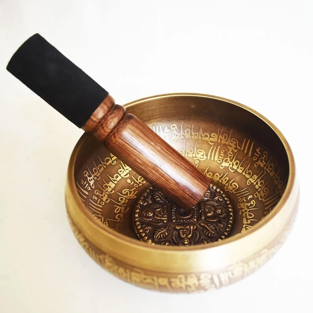 Ręcznie robiony zestaw misy dźwiękowych Budda Mantra Design tybetańska miska do medytacji jogi