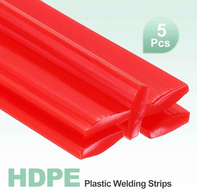 Tiras de soldar plásticas HDPE rojas 9.5mm x 250mm 5 piezas miniatura 3