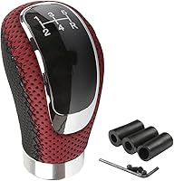 Vista 7 de Pomo de cambio de 5 velocidades, pomos de palanca de cambios manual pesados, mango de cambio de engranajes de cuero, transmisión universal manual