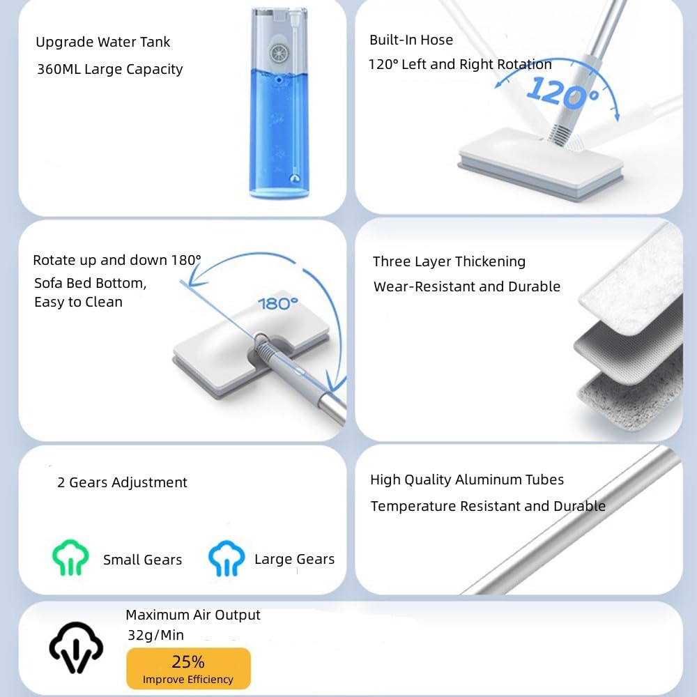 Aspiradora y trapeador de Vapor para el hogar, Vapor de Alta Temperatura, Plancha de Vapor, Todo en uno, para Toda la casa, con 5 cepillos, trapeador de Vapor para Todos los Pisos