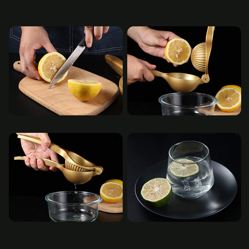 Spremiagrumi Manuale In Lega Di Zinco - Spremilimone Ergonomico 24x8,3 Cm, Colore Oro, Per Arance E Agrumi