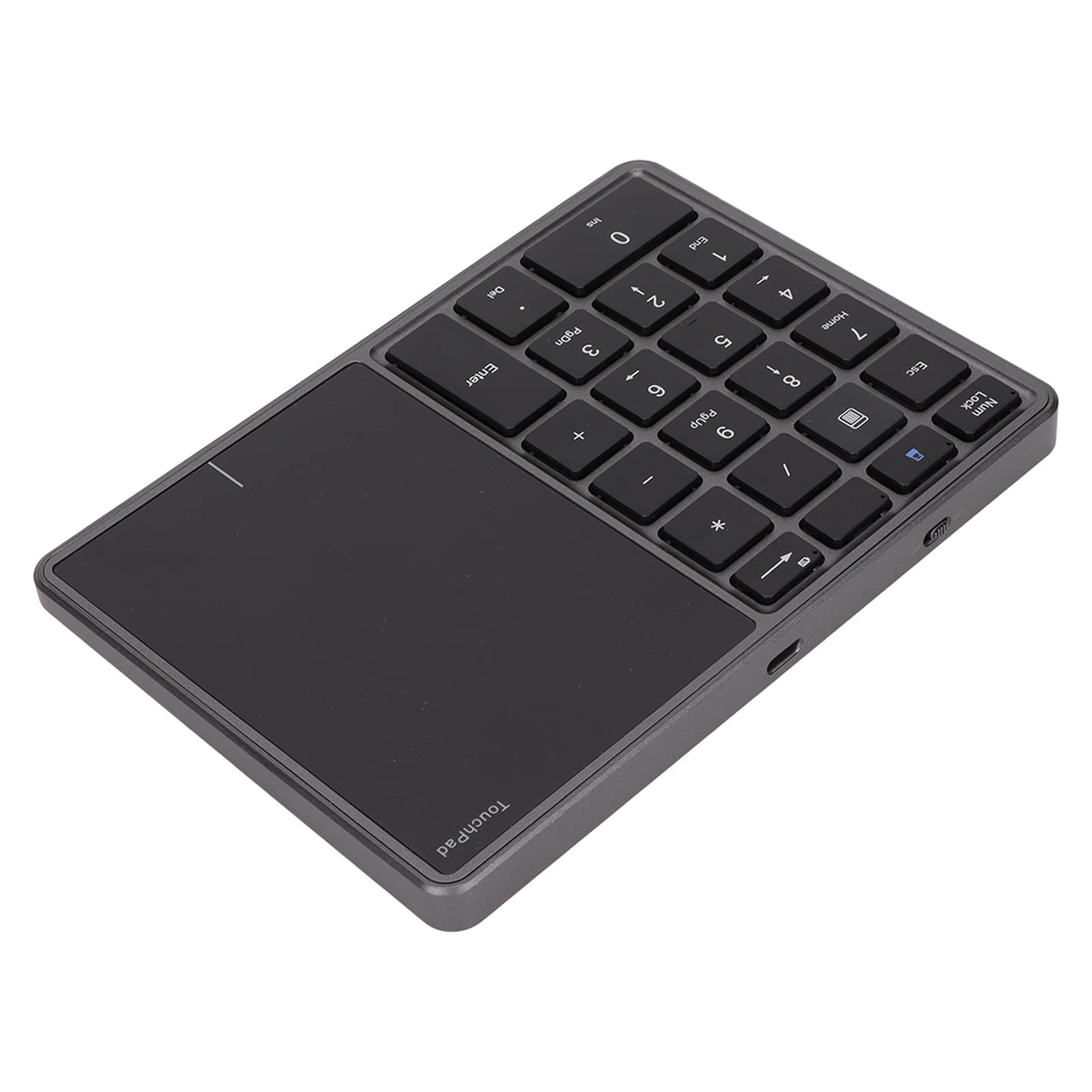 Sxhlseller Teclado Numérico Inalámbrico de 22 Teclas, Teclado Numérico Inalámbrico Diseño de Panel Táctil, Teclado de Conexión de Modo Dual 2.4G con Interfaz Tipo C, Teclado para Computadora(Gris)