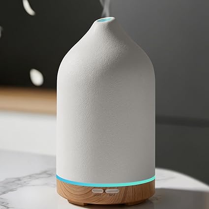 URPOWER 120ML Ceramic Essential Oil Diffuser Ultrasonic Aromatherapy Diffuser with Wood Grain Base, 7-Color LED Lights Auto Shut-Off, Humidifier for Home & Office, Air Diffuser for Relaxation URPOWER 120ML Ceramic Essential Oil Diffuser Ultrasonic Aromatherapy Diffuser with Wood Grain Base, 7-Color LED Lights Auto Shut-Off, Humidifier for Home & Office, Air Diffuser for Relaxation