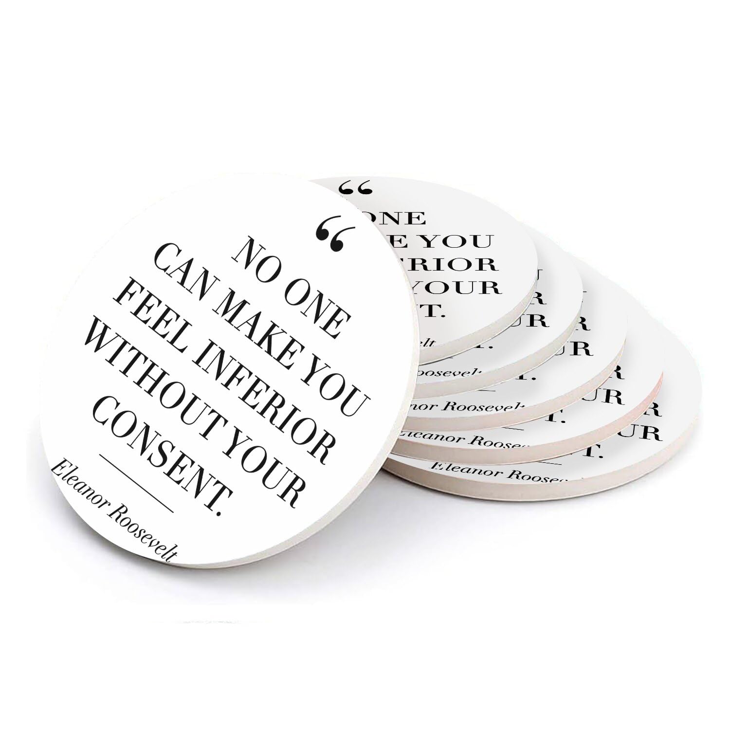 Sous-verre ronds en céramique Eleanor Roosevelt, cadeau idéal de motivation