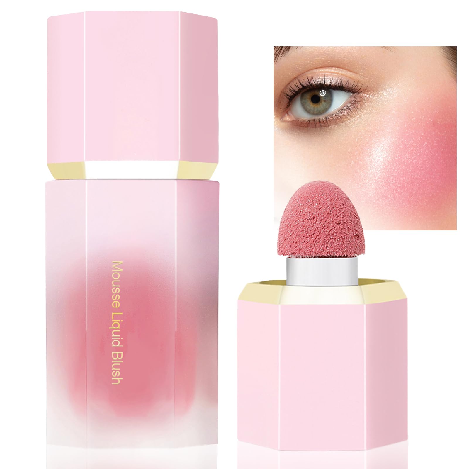 Liquid Blush Makeup, Soft Cream Blushers for Cheeks Make Up, Blush Stick Natural Looking Color Long-Wearing Smudge Proof, Waterproof Lightweight Blush Makeup for Mature Skin (Love Cake)