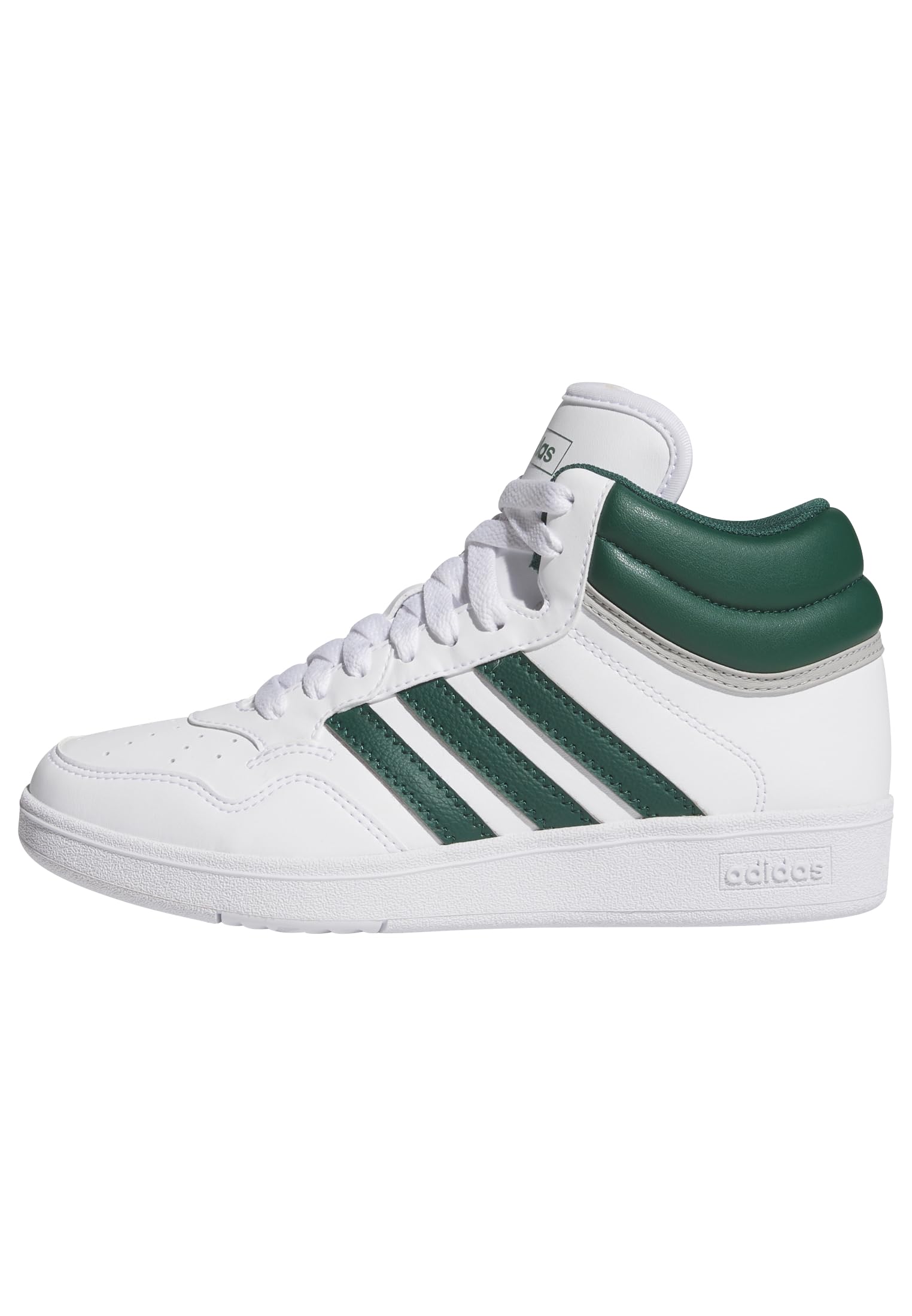 adidas Hoops 4.0 MID Shoes, Cloud White/Collegiate Green/Grey Two, 3.5 UK Child