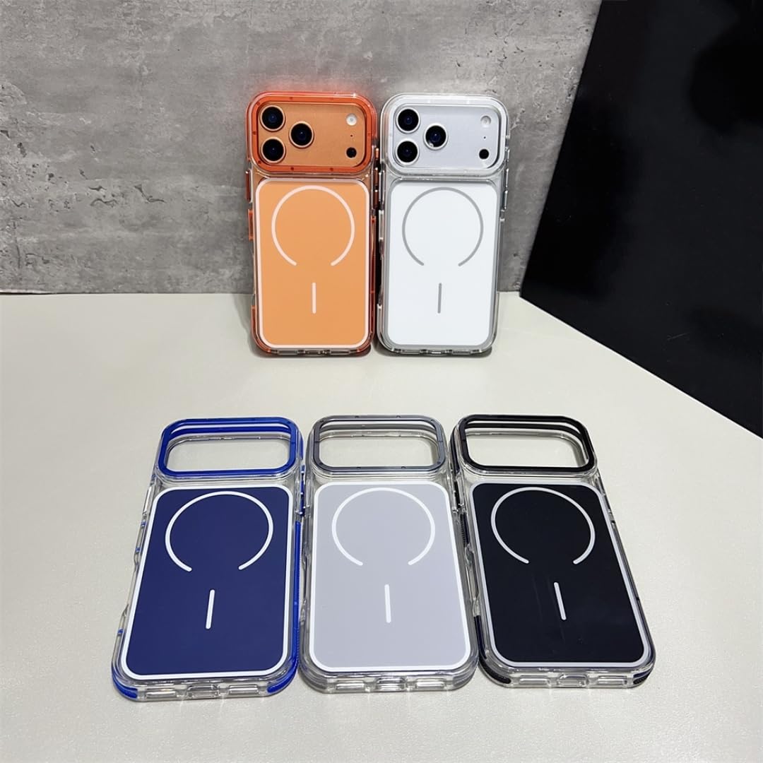 Luksusowe, dwukolorowe, przezroczyste etui z mocnym magnesem do iPhone'a 17 Pro Max Air 16 Plus 15 14 13 12 11, tylna obudowa (do iPhone'a 13/biała)