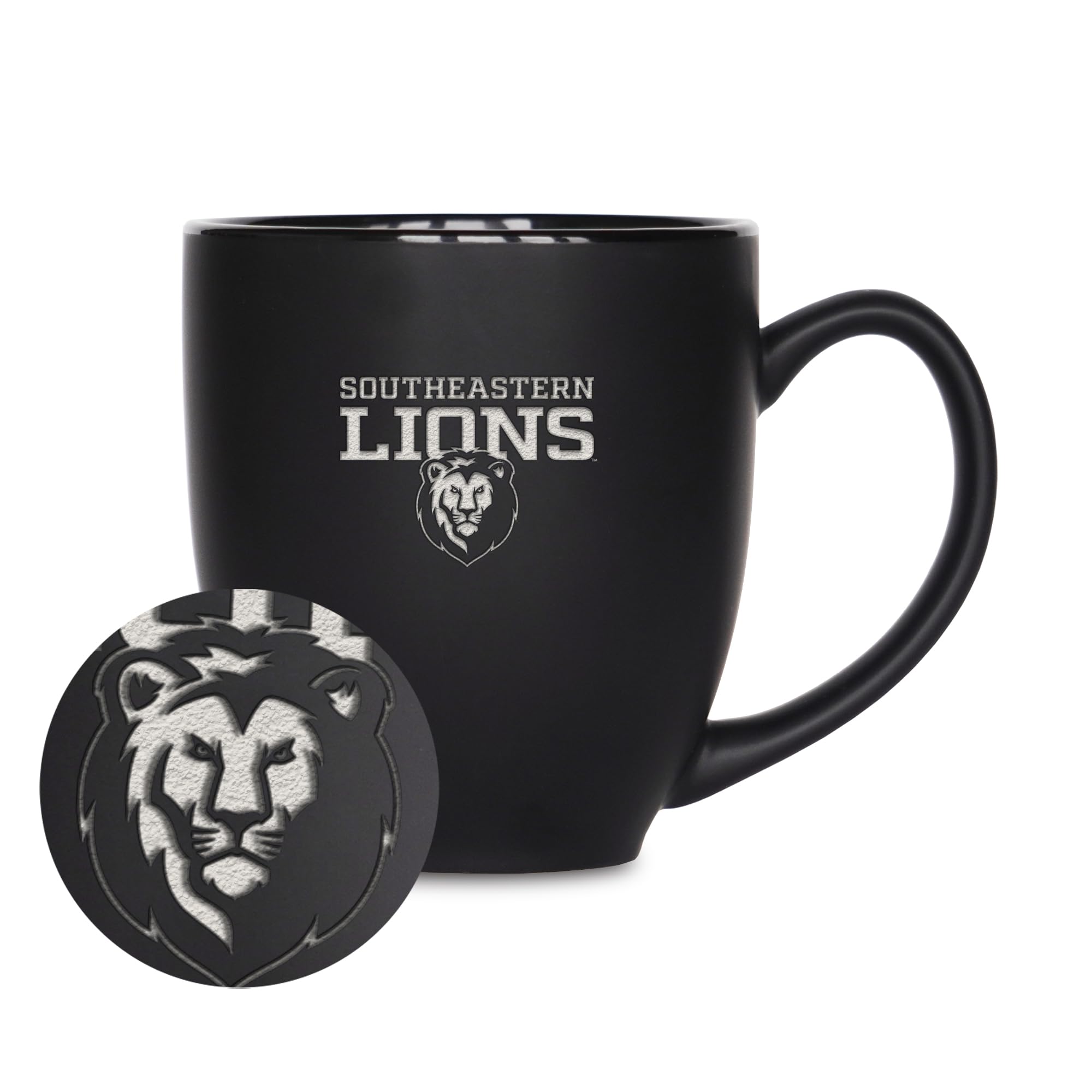 Tasse bistrot Lions Southeastern Louisiana en céramique mate noire Rico Industries 445ml