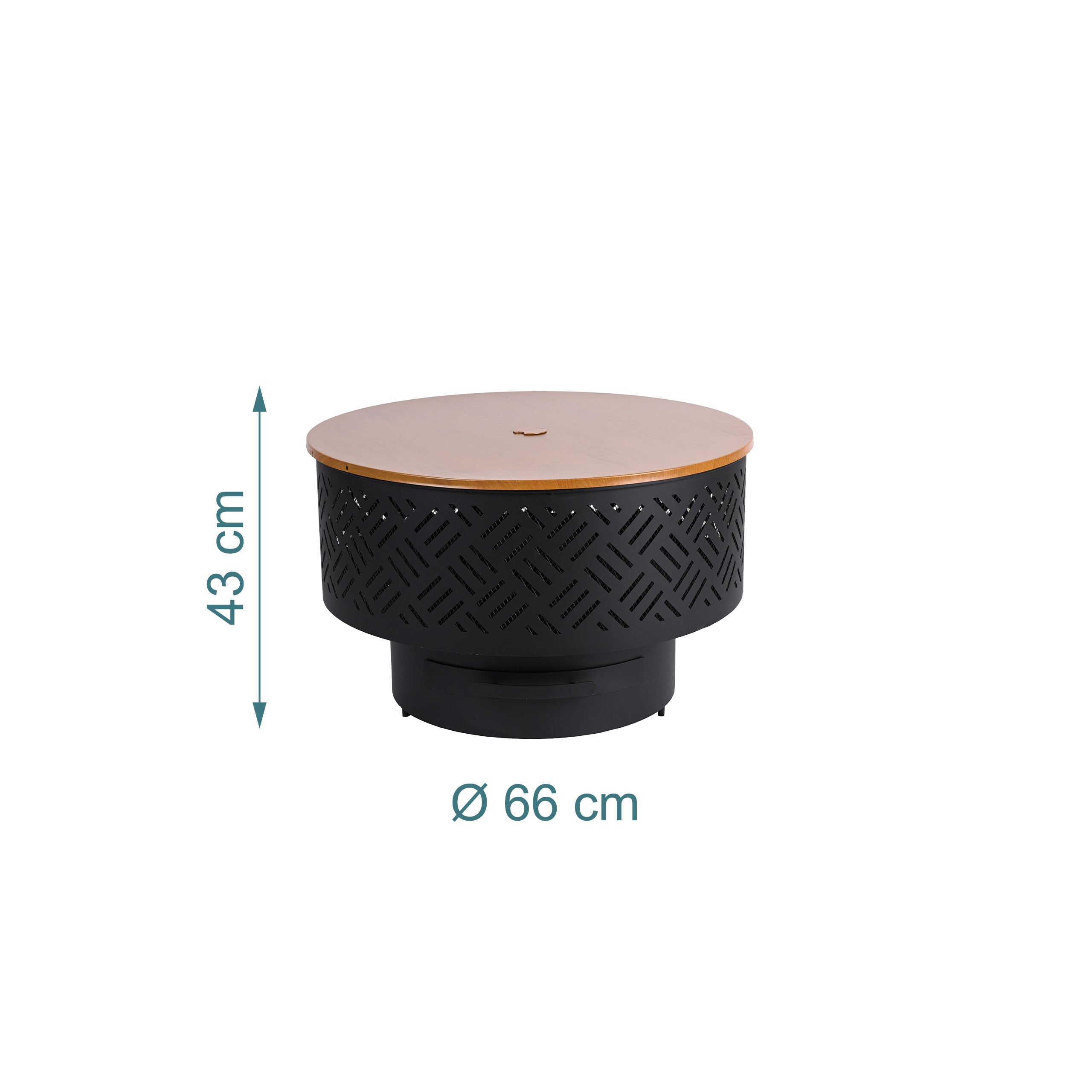 Relaxdays Braciere, Ø 66 cm, con griglia, Coperchio, attizzatoio e Copertura Impermeabile