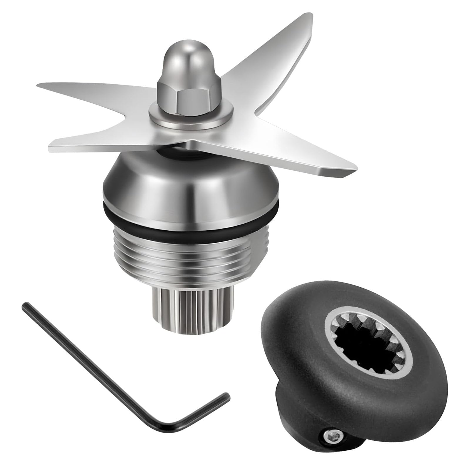 Msioytog Toothless Stainless Steel Blending Assembly Replacement Blending Easy Cleaning Bearing Extractors Accessories For 5200 5500 Set