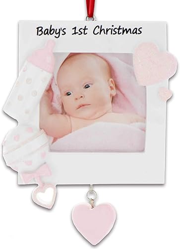 Miniatura 9 de Marco de fotos personalizado, adorno de Navidad 2024  Marco de fotos colgante para bebé, marco de fotos de primera Navidad, regalo de baby boy