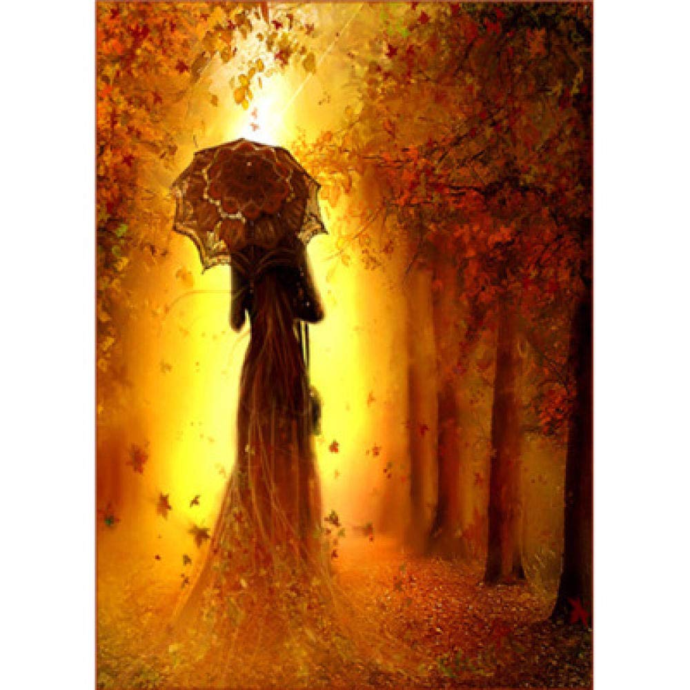 Broderie diamant 5D parapluie femme kit mosaïque 50x60 cm