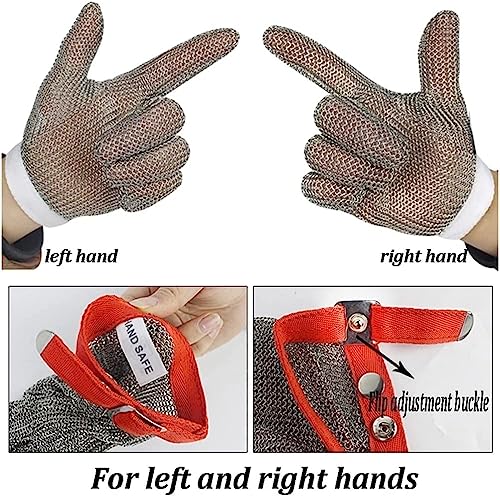 Guantes de cadena resistentes a cortes de acero inoxidable para trabajo 5