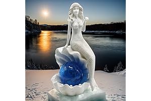 Christmas Mermaid Garden Statues with Solar Lights