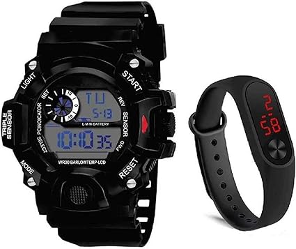 CERO Digital Boys Watch (Black Dial) (Pack of 2)