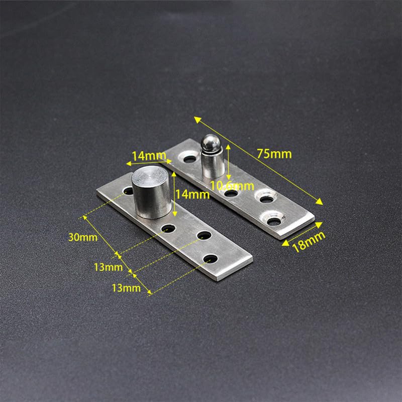 2 Kits of 270 Degree Door Pivot Hinge,Heavy Duty Concealed Rotating Door Hinge,Stainless Steel 270 Degree Spindle,Stainless Steel Window Door Fittings 75 * 18mm - Image 2