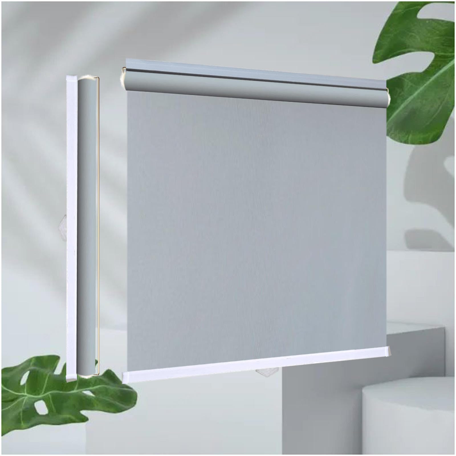 Sunshade Roller Blinds, 99% Sunscreen Blackout Roller Shades for Windows, Thermal Blinds No Drilling, Temporary Blackout Curtains 32–150cm Width,grey-135x160cm/53 * 63in