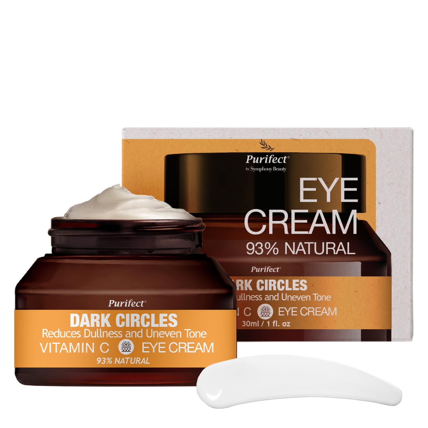 Purifect Dark Circles Vitamin C Eye Cream, Helps Reduce Dullness and Uneven Skin Tone of Tired Eyes, Radiant and Bright Under-Eyes, Fragrance Free Eye Cream 30 ml