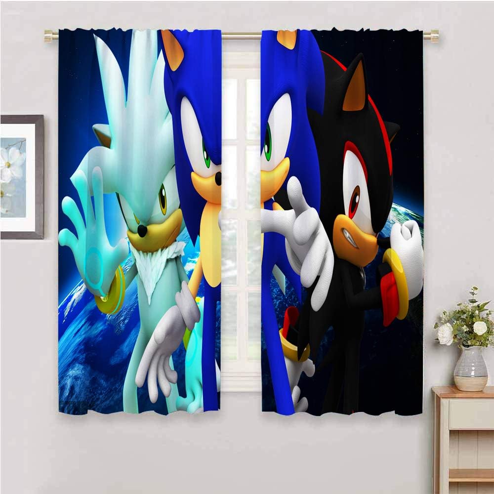 FOCLKEDS Closet Curtain Sonic The Hedgehog Curtain 2 Panel