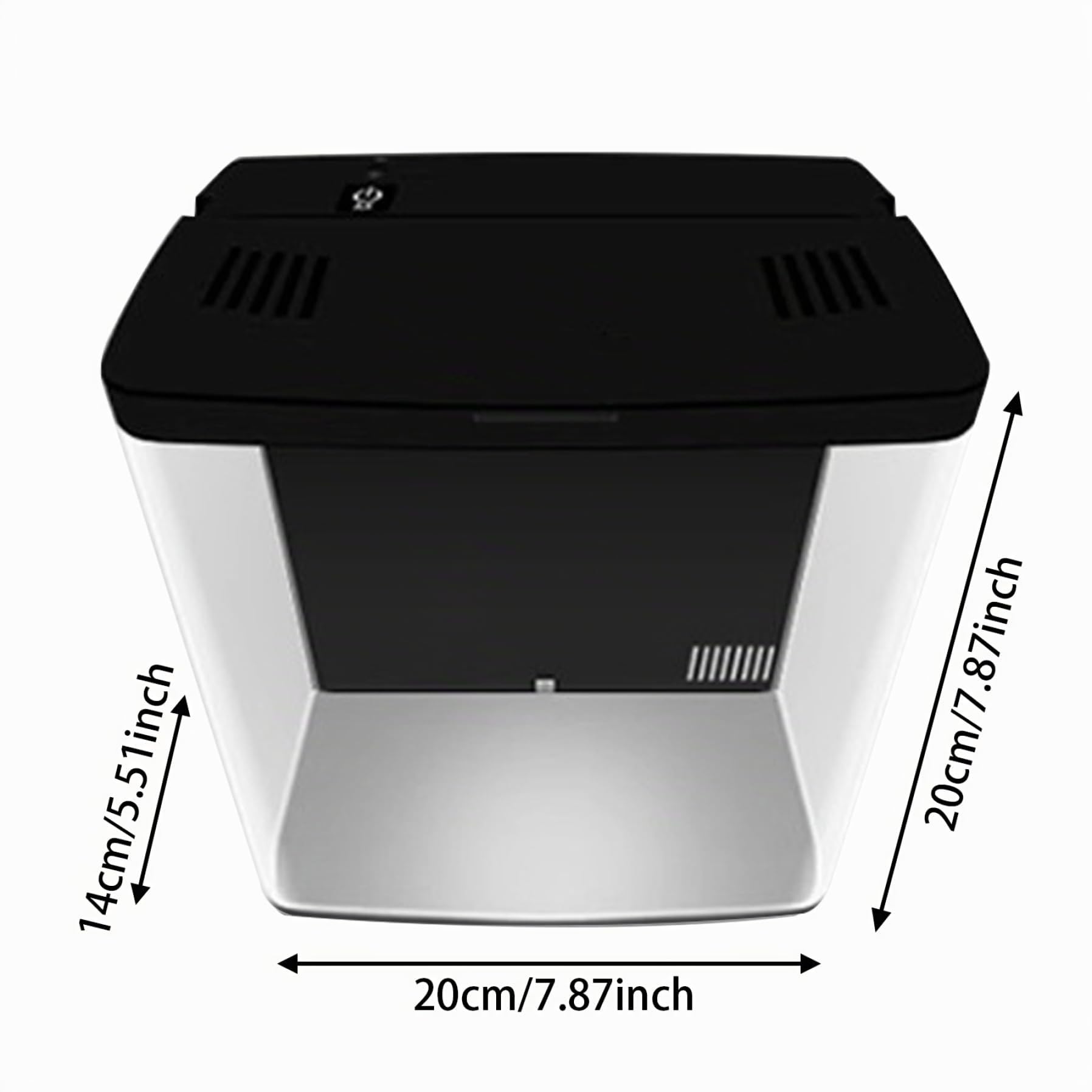 Petit Aquarium Noir 1.3 Gallon Avec Filtre 3 Couches & LED Light - Auto-Nettoyage, Kit de Démarrage Pour Poissons Rouges - Aquarium de Bureau Clair