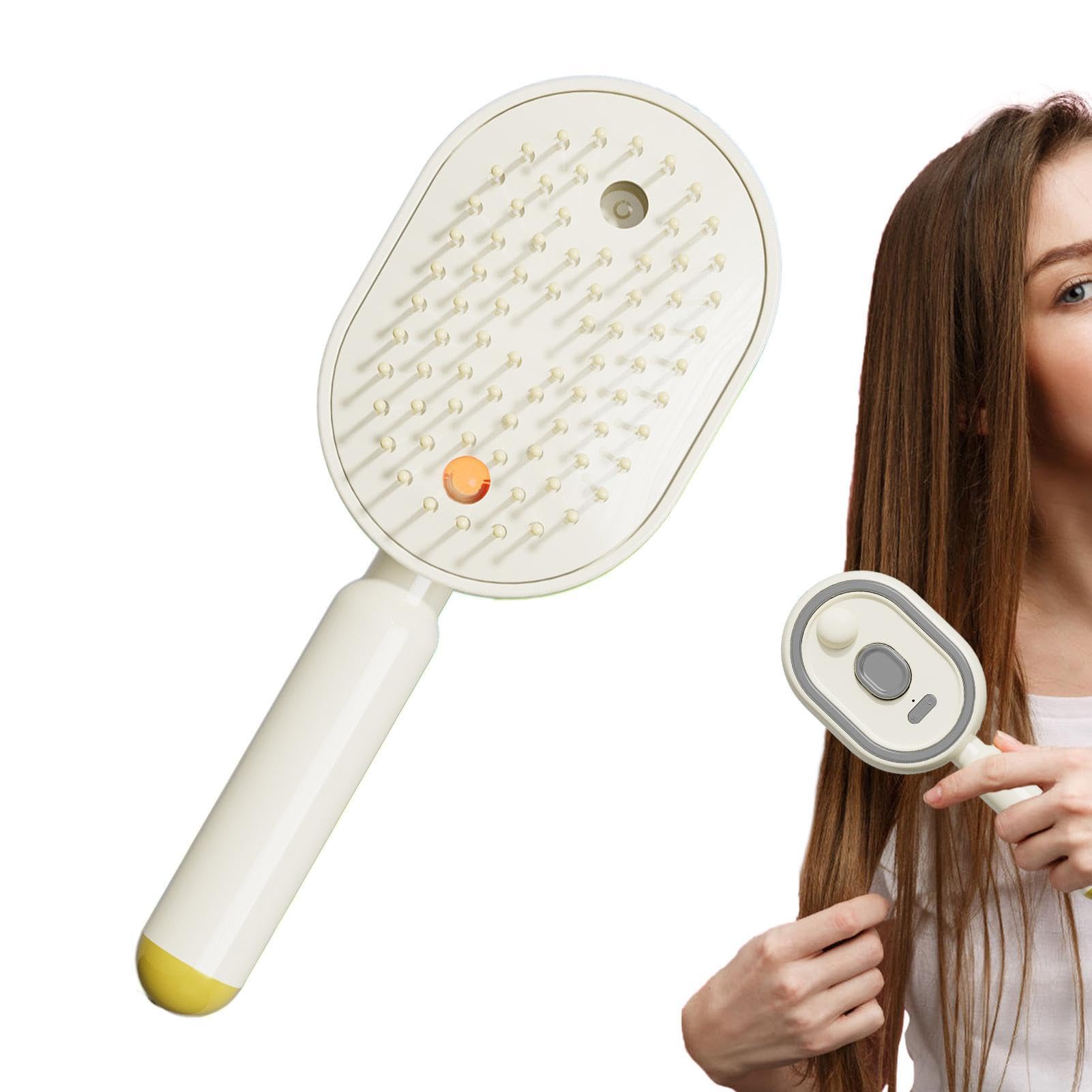 Wet Hair Brushes Vibration Comb Brushing Tool Electric Hair Straightener With Spray & Red Light Or Women Girls Home Spa Cleaning Grooming Styling Detangling