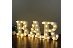 BAR Red LED Bar Sign Illuminated Marquee Pub Bar Sign Pre-Lit Battery Operated