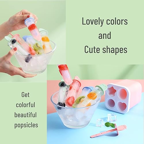 Miniatura 2 de Moldes de paletas de silicona, 12 piezas de moldes de silicona de fácil liberación, sin BPA, moldes para hacer paletas de hielo, moldes para hacer