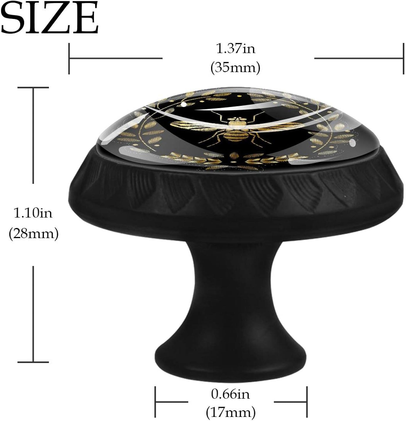 Pack of 12 Cabinets Hardware Round Furniture Knobs Golden Flying Bee Pattern,Drawer Dresser Cupboard Wardrobe Pulls Handles for Kids Home Kitchen
