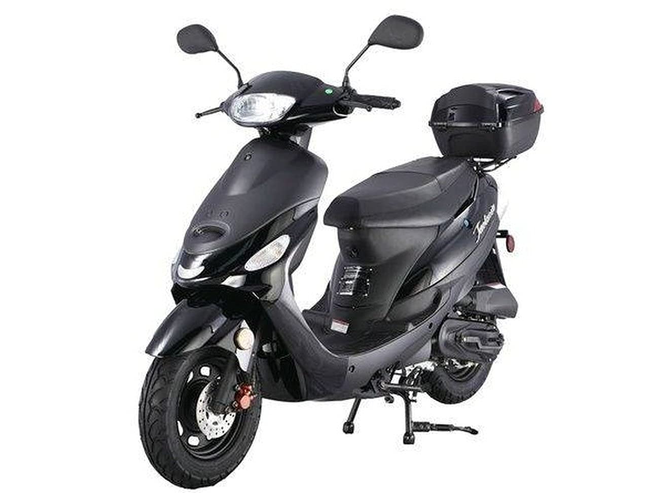HHH 50cc Scooter Gas Street Scooter Fully Automatic 50cc Bike Moped with Matching Trunk for Youth and Adult (Black Color) (Factory Packaged)