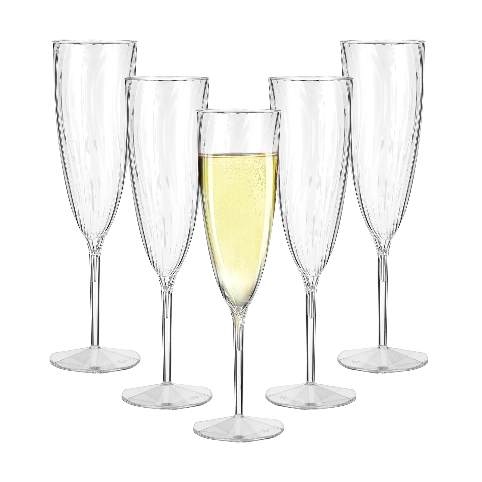 HrEtngiz 40Pcs Clear Champagne Flutes Plastic,6 OZ Disposable Champagne Flutes,Engagement Party Decorations for Wedding,Birthday,Thanksgiving Day,