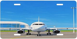 Car Front Plate Airplanes at The Airport License Front License Plates Personalized Car Plates Auto Accessories 6 X 12 in