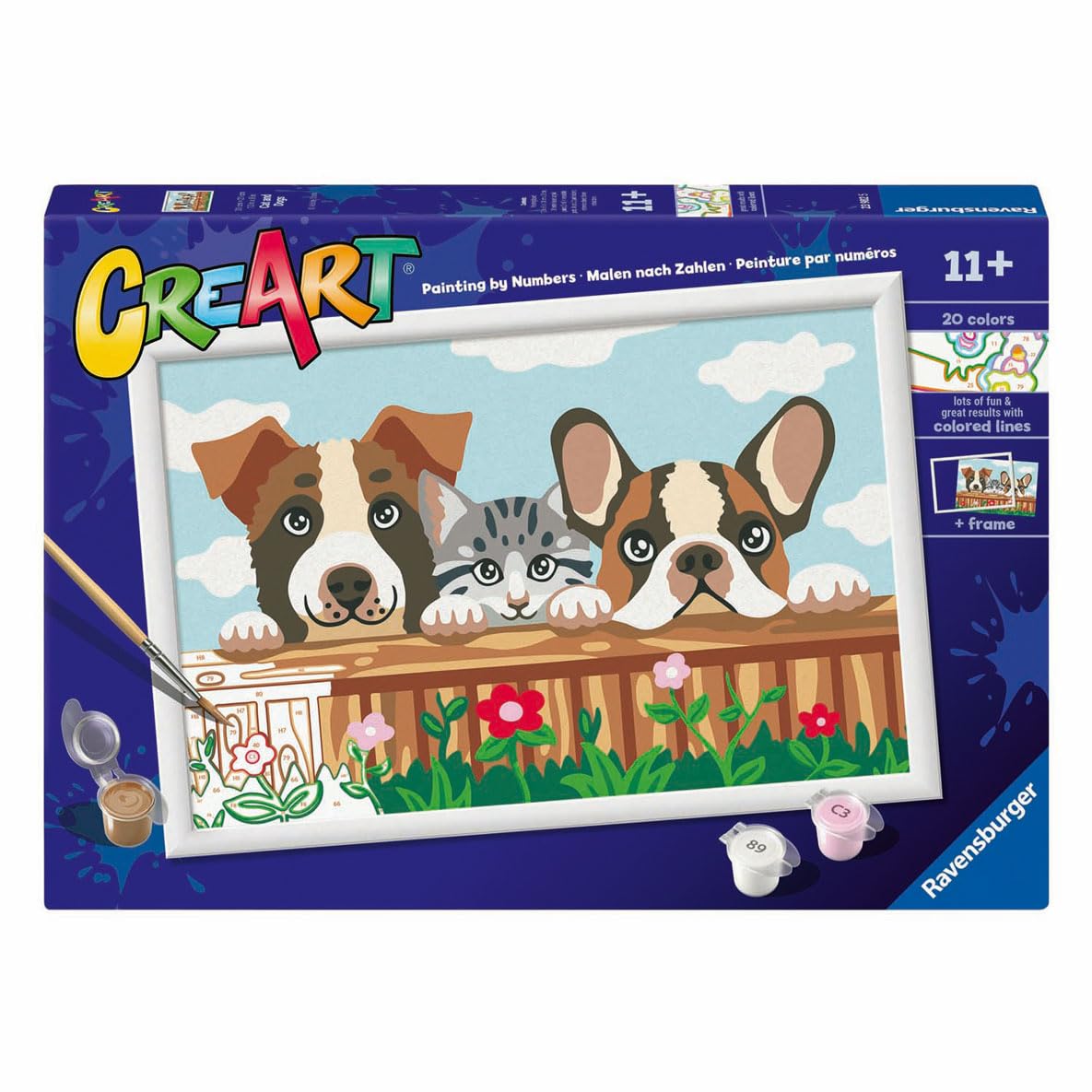 Ravensburger peinture par numéros ensemble chats et chiens jouets créatifs