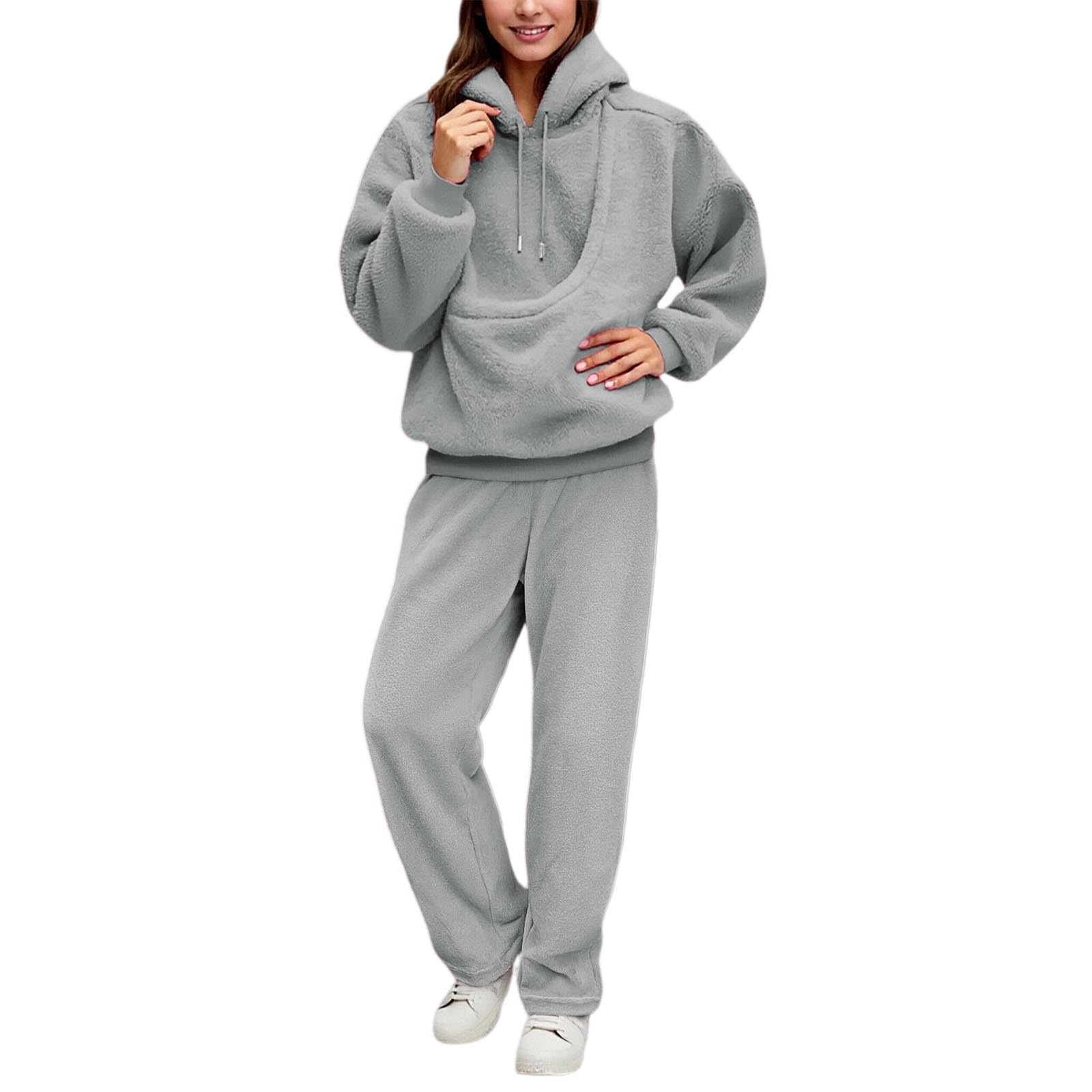 Lässiger Damen Trainingsanzug Zweiteiliges Outfit mit Tasche für Alltag Abenteuer