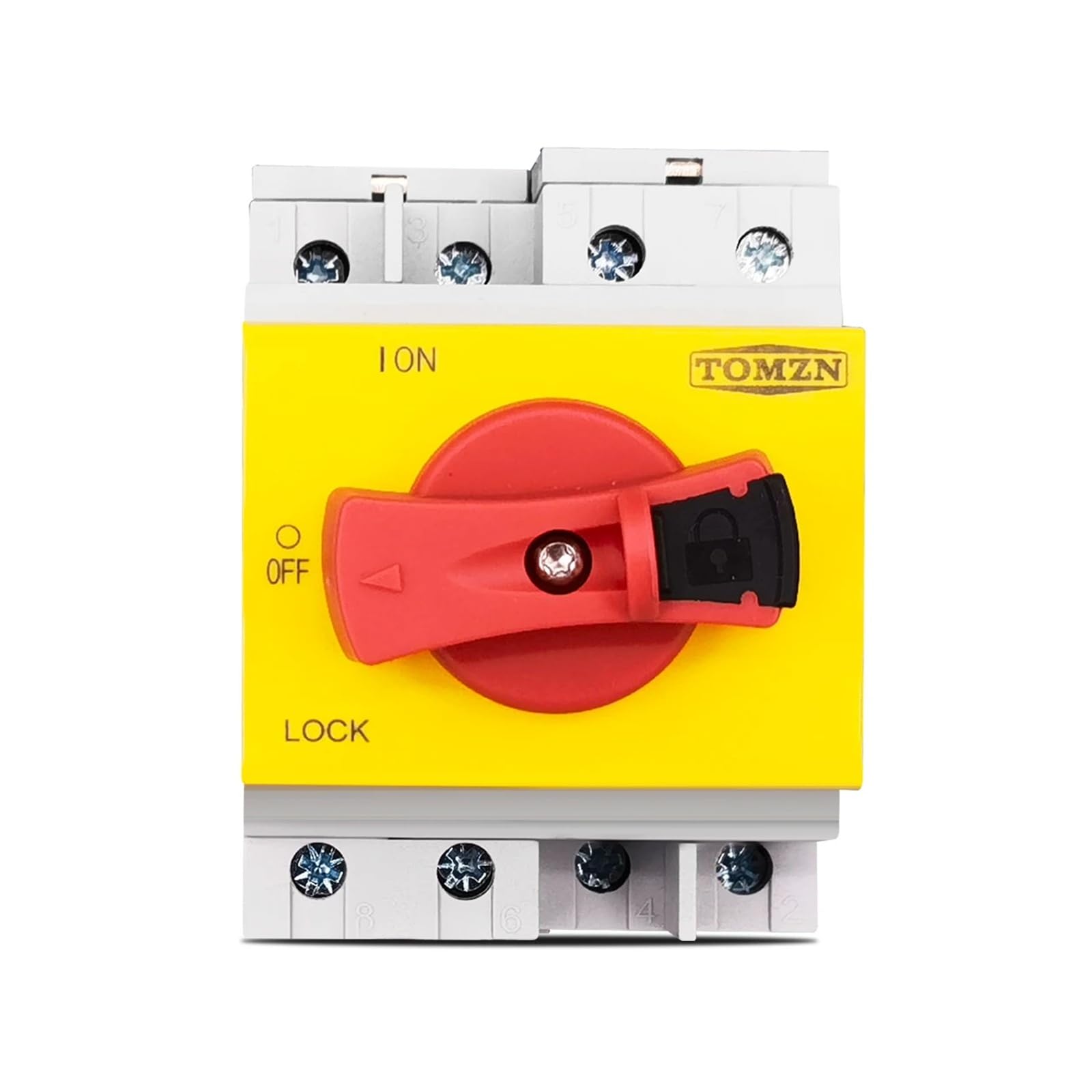 QRUYHBAJU 4P PV DC 1200V 32A Din Rail Rotating Handle Isolator Rotary Switch Disconnector for Solar Distribution Box