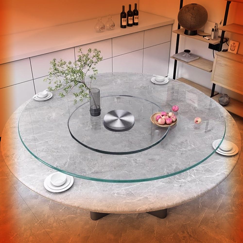 TAJMDGW 強化ガラス Lazy Susan ターンテーブル、32インチ 回転