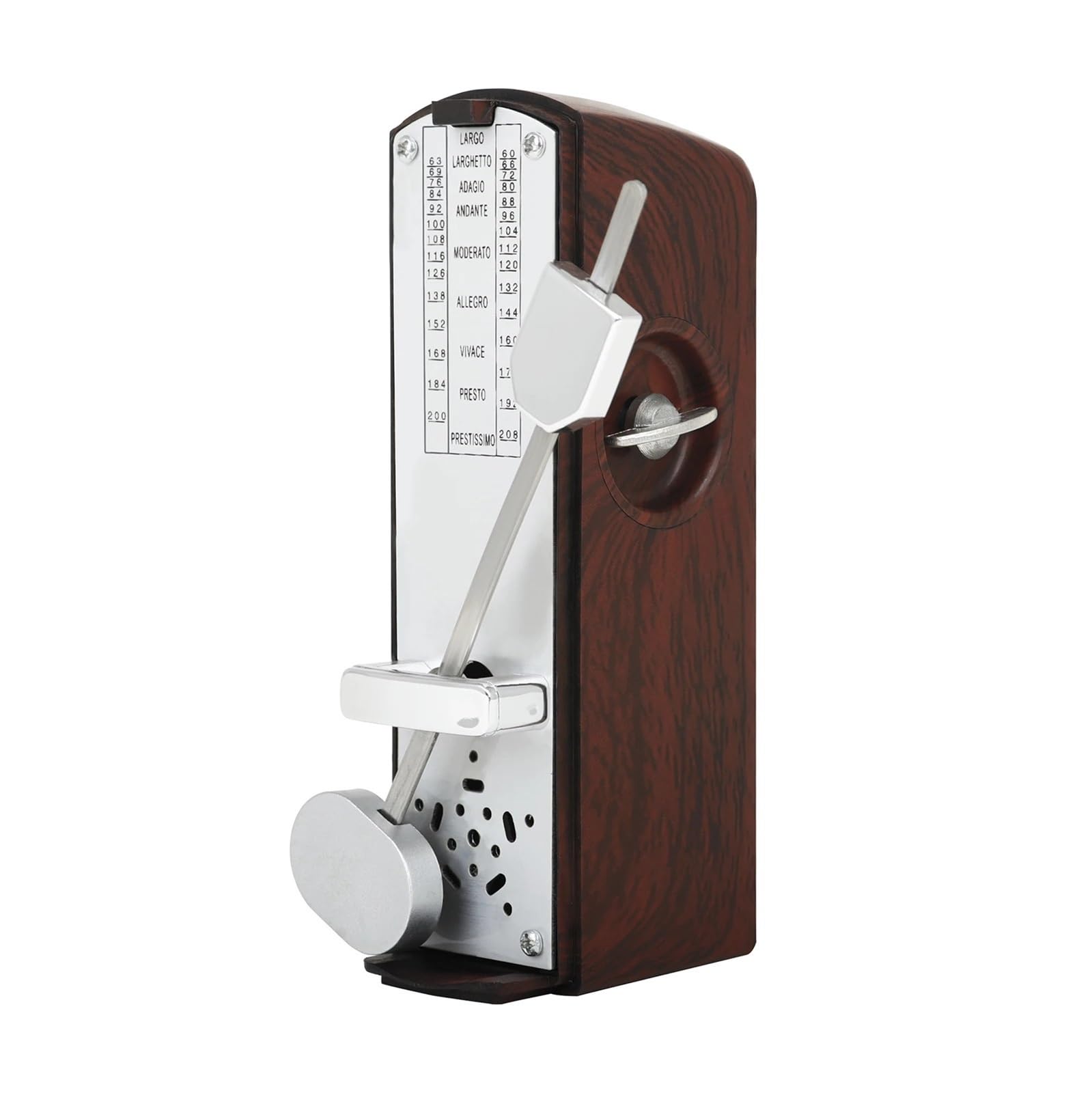 Metrónomo mecánico de tamaño pequeño, accesorio universal for principiantes, péndulo rítmico for guitarra, piano y práctica de metrónomo.(WHITE)