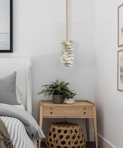 Miniatura 7 de Moderna lámpara colgante de cristal dorado iluminación colgante para isla de cocina LED varilla colgando mini luces colgantes baño, 8 W, 4000 K, no