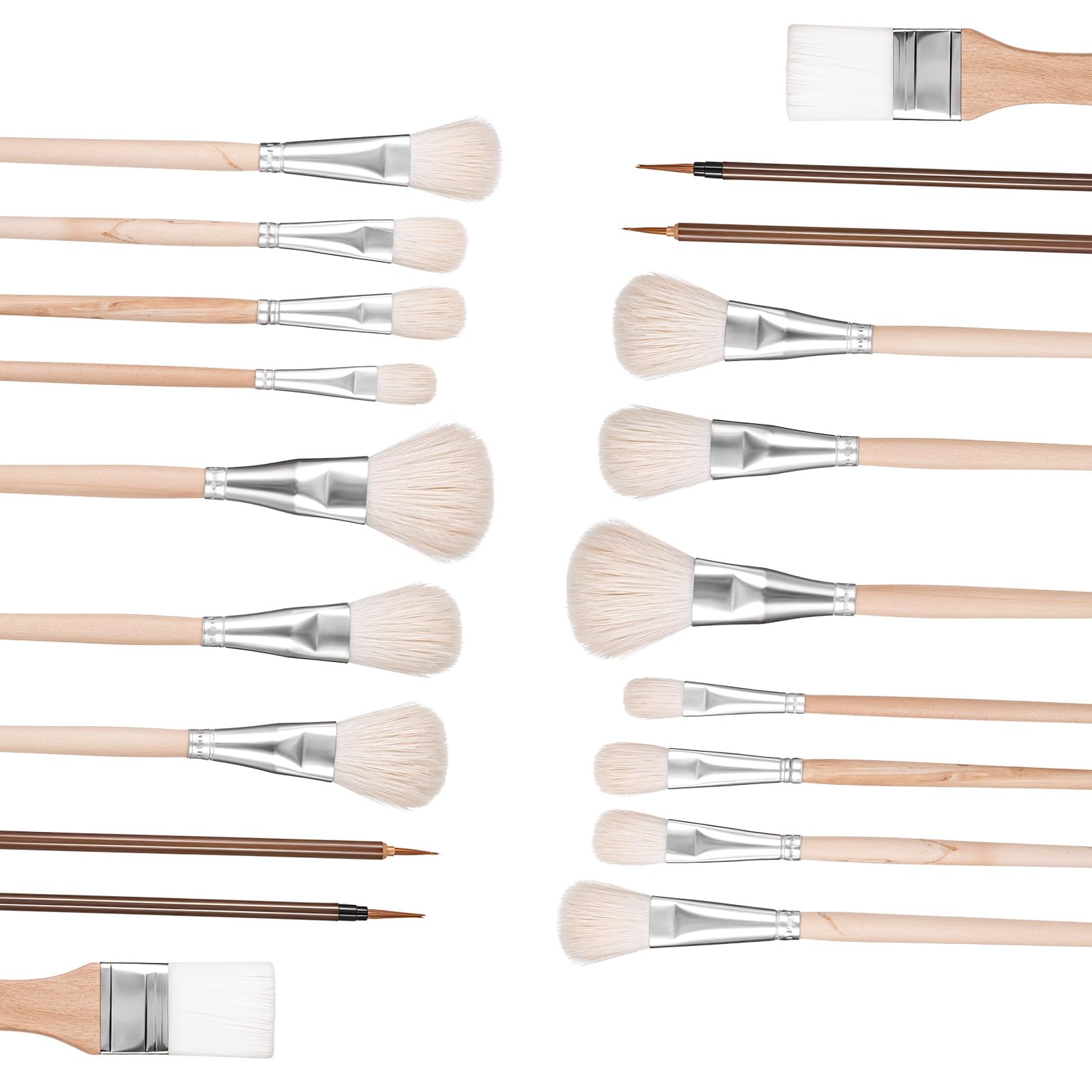 10 Pcs Pottery Glaze Brushes Mop Brush for Acrylic Ceramic Brushes Set Watercolor Paintbrush Painting Goat Hair Blending Brush Underglaze Paintbrush for Pottery Wool Art Tool for Oil Acrylic