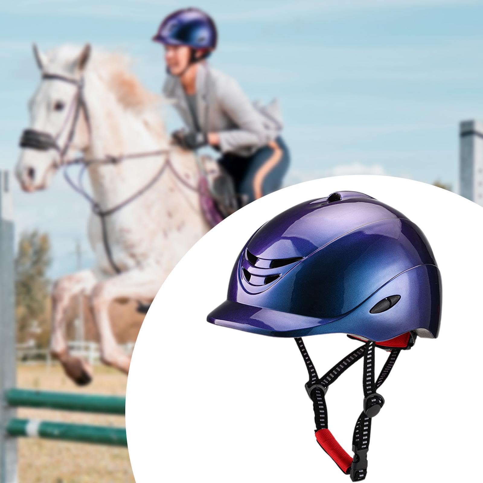B Baosity Casco de Equitación Ligero de Material PC Gorro Ecuestre Protector con Forro Lavable Accesorio Ajustable para Montar Apto para Adultos Deportes