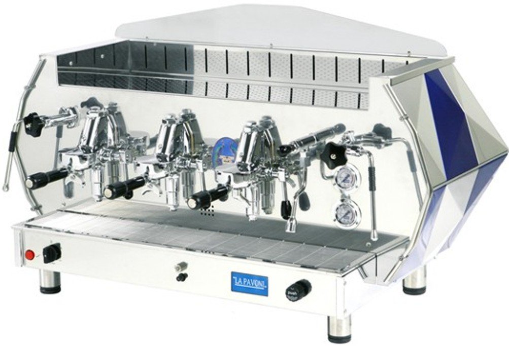 La Pavoni DIA 3V-B 3-Group Diamante Volumetric Espresso Coffee Machine Sapphire Blue 22 5L Boiler Water Capacity Pivoting