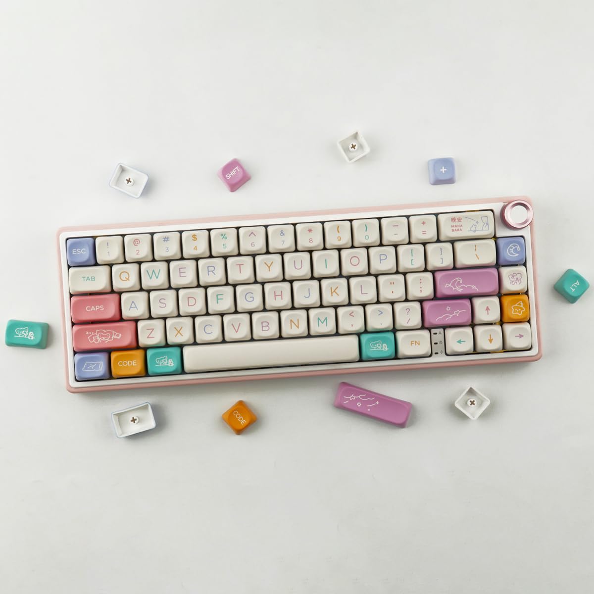 Tsungup Lot de 126 touches personnalisées en PBT 60, 65, 75 %, Dye-Sub pour claviers mécaniques Cherry Gateron MX Swithes